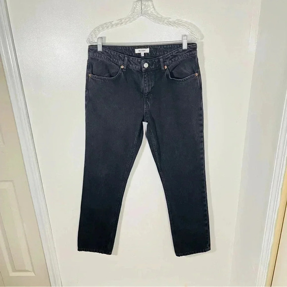NWT Re/Done 70s Low Rise Straight Leg Jeans Washed Black Denim - Picture 2 of 9